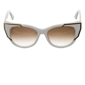 THIERRY LASRY White and Gold Sunglasses pre loved cat eye gradient